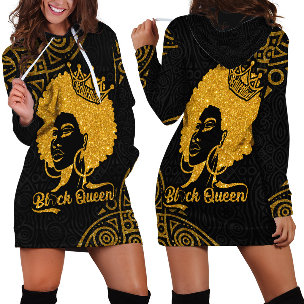Educated Black Queen Hoodie Dress African Women - Wonder Print Shop