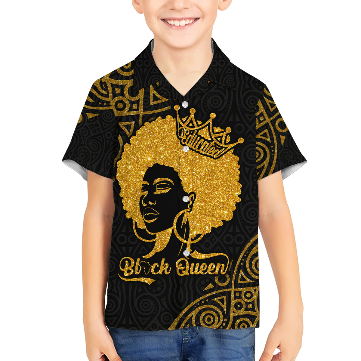 Educated Black Queen Kid Hawaiian Shirt African Women - Wonder Print Shop