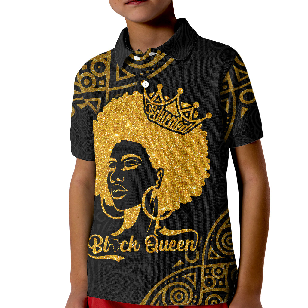 Educated Black Queen Kid Polo Shirt African Women - Wonder Print Shop