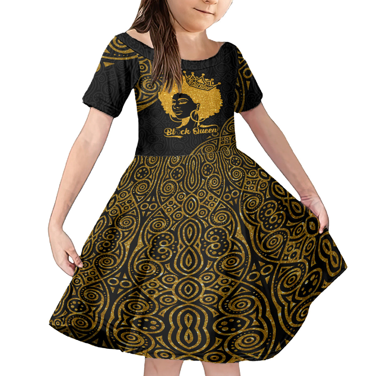 Educated Black Queen Kid Short Sleeve Dress African Women - Wonder Print Shop