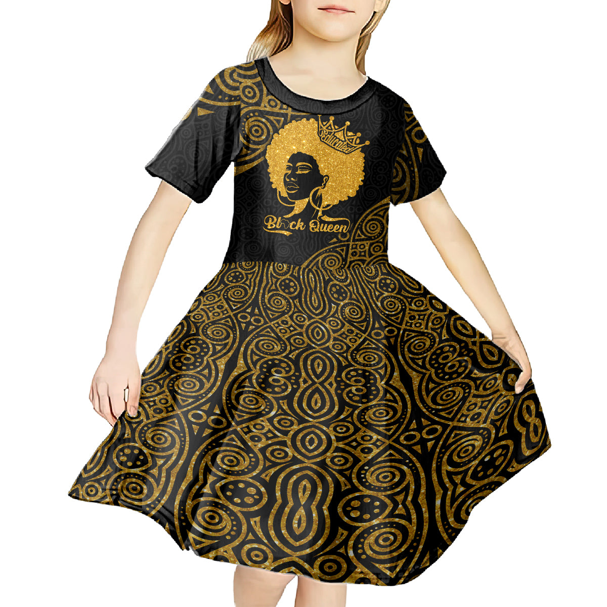 Educated Black Queen Kid Short Sleeve Dress African Women - Wonder Print Shop
