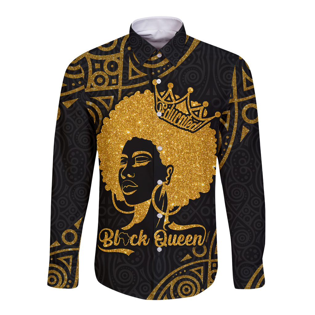 Educated Black Queen Long Sleeve Button Shirt African Women - Wonder Print Shop