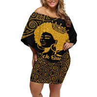 Educated Black Queen Off Shoulder Short Dress African Women - Wonder Print Shop