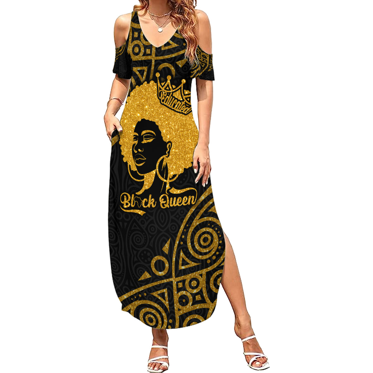 Educated Black Queen Summer Maxi Dress African Women - Wonder Print Shop