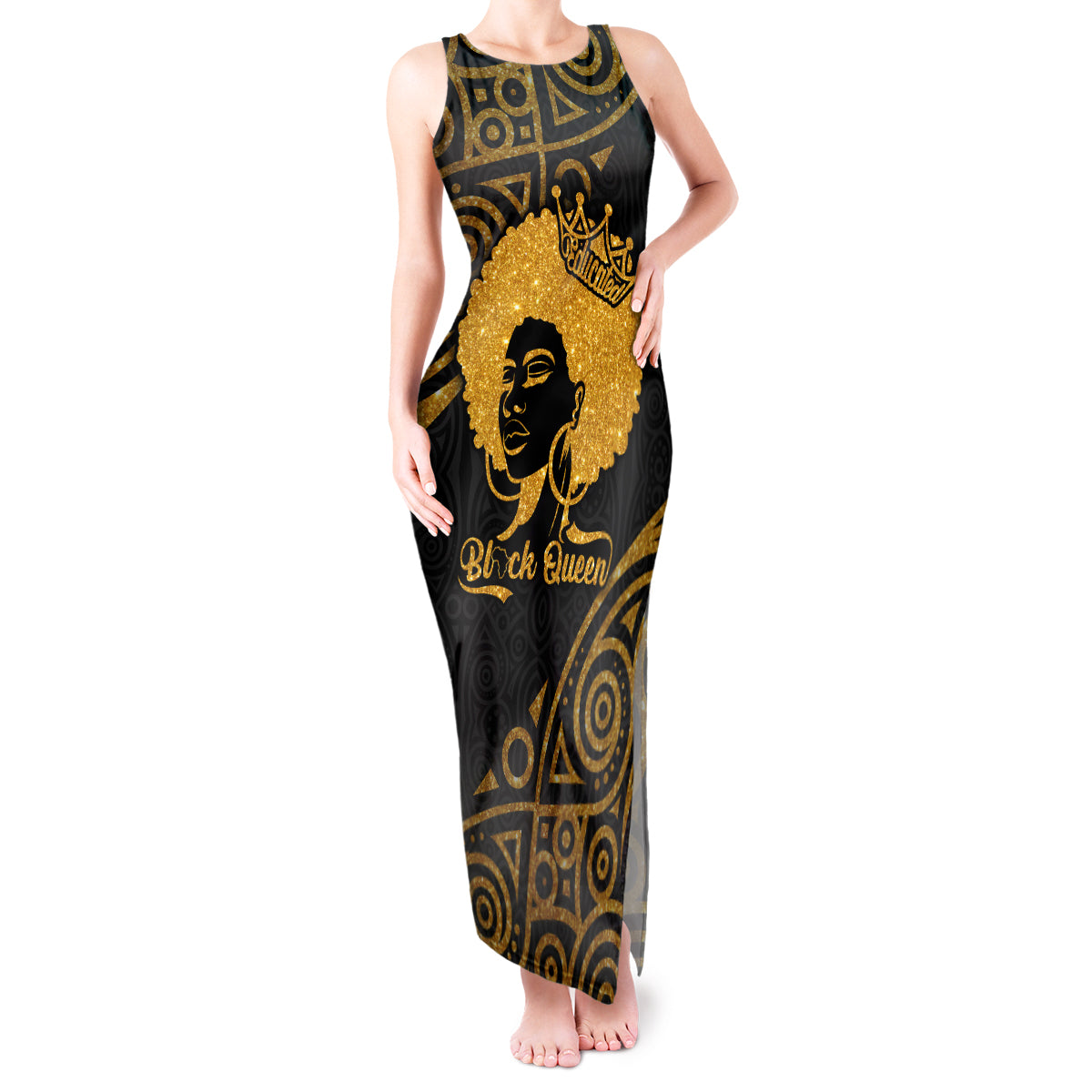 Educated Black Queen Tank Maxi Dress African Women - Wonder Print Shop