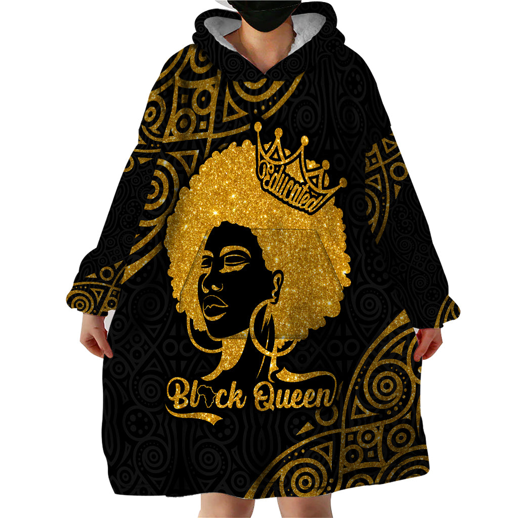 Educated Black Queen Wearable Blanket Hoodie African Women - Wonder Print Shop