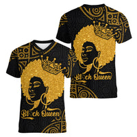 Educated Black Queen Women V Neck T Shirt African Women - Wonder Print Shop