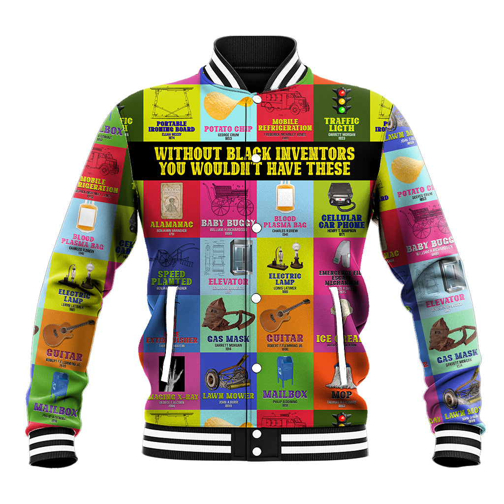Black Inventions Baseball Jacket African-American Inventors - Wonder Print Shop