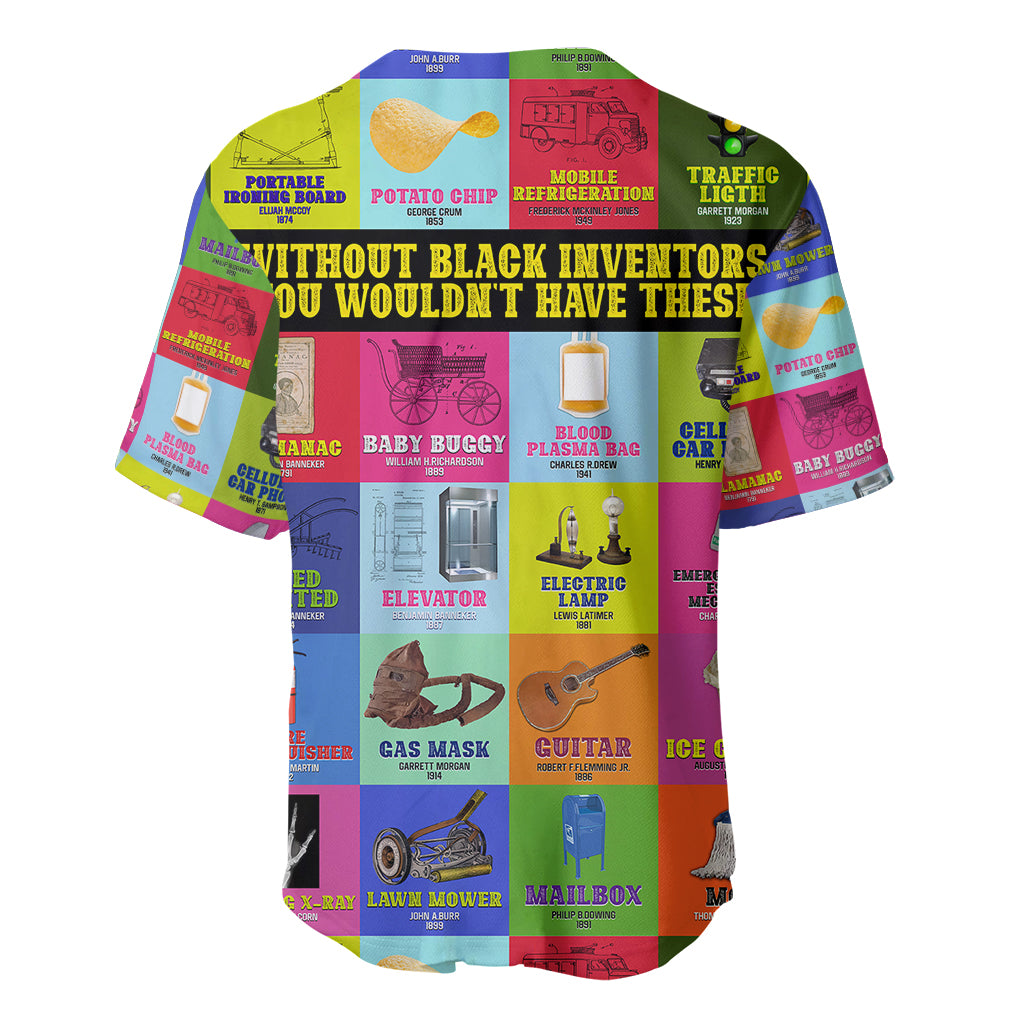 Black Inventions Baseball Jersey African-American Inventors - Wonder Print Shop