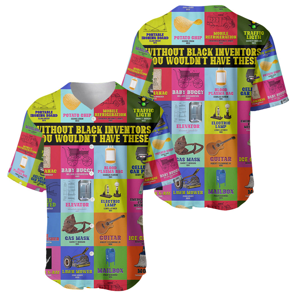 Black Inventions Baseball Jersey African-American Inventors - Wonder Print Shop