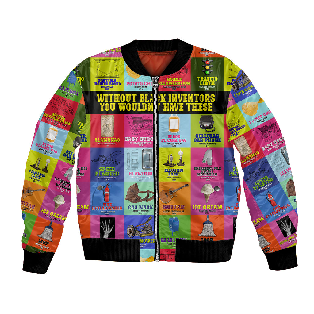Black Inventions Bomber Jacket African-American Inventors - Wonder Print Shop