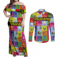 Black Inventions Couples Matching Off Shoulder Maxi Dress and Long Sleeve Button Shirts African-American Inventors - Wonder Print Shop