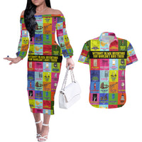 Black Inventions Couples Matching Off The Shoulder Long Sleeve Dress and Hawaiian Shirt African-American Inventors - Wonder Print Shop