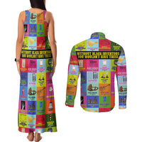 Black Inventions Couples Matching Tank Maxi Dress and Long Sleeve Button Shirts African-American Inventors - Wonder Print Shop