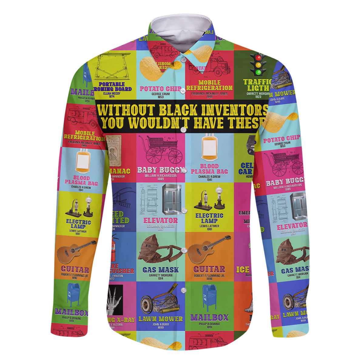 Black Inventions Family Matching Off Shoulder Maxi Dress and Hawaiian Shirt African-American Inventors - Wonder Print Shop