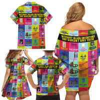 Black Inventions Family Matching Off Shoulder Short Dress and Hawaiian Shirt African-American Inventors - Wonder Print Shop