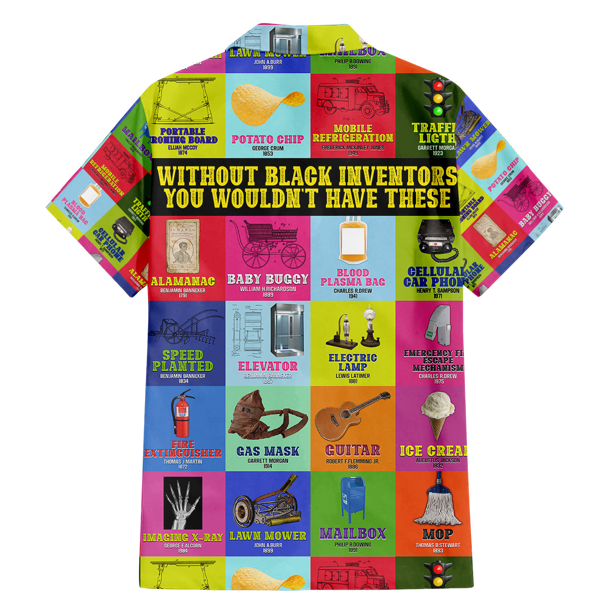 Black Inventions Family Matching Off Shoulder Short Dress and Hawaiian Shirt African-American Inventors - Wonder Print Shop