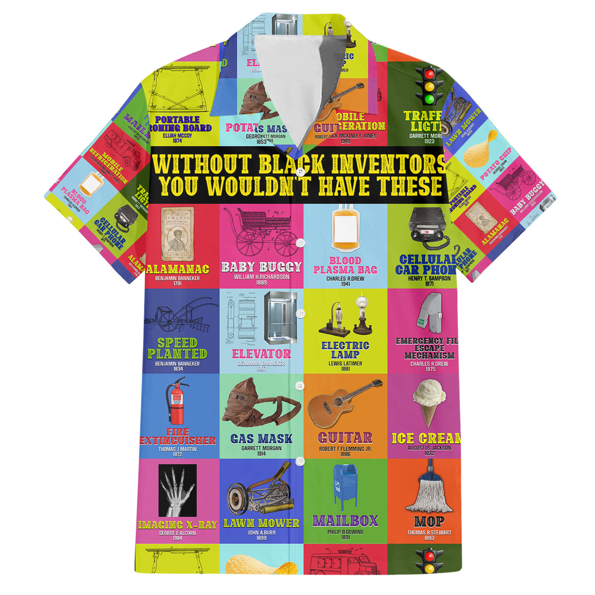 Black Inventions Hawaiian Shirt African-American Inventors - Wonder Print Shop