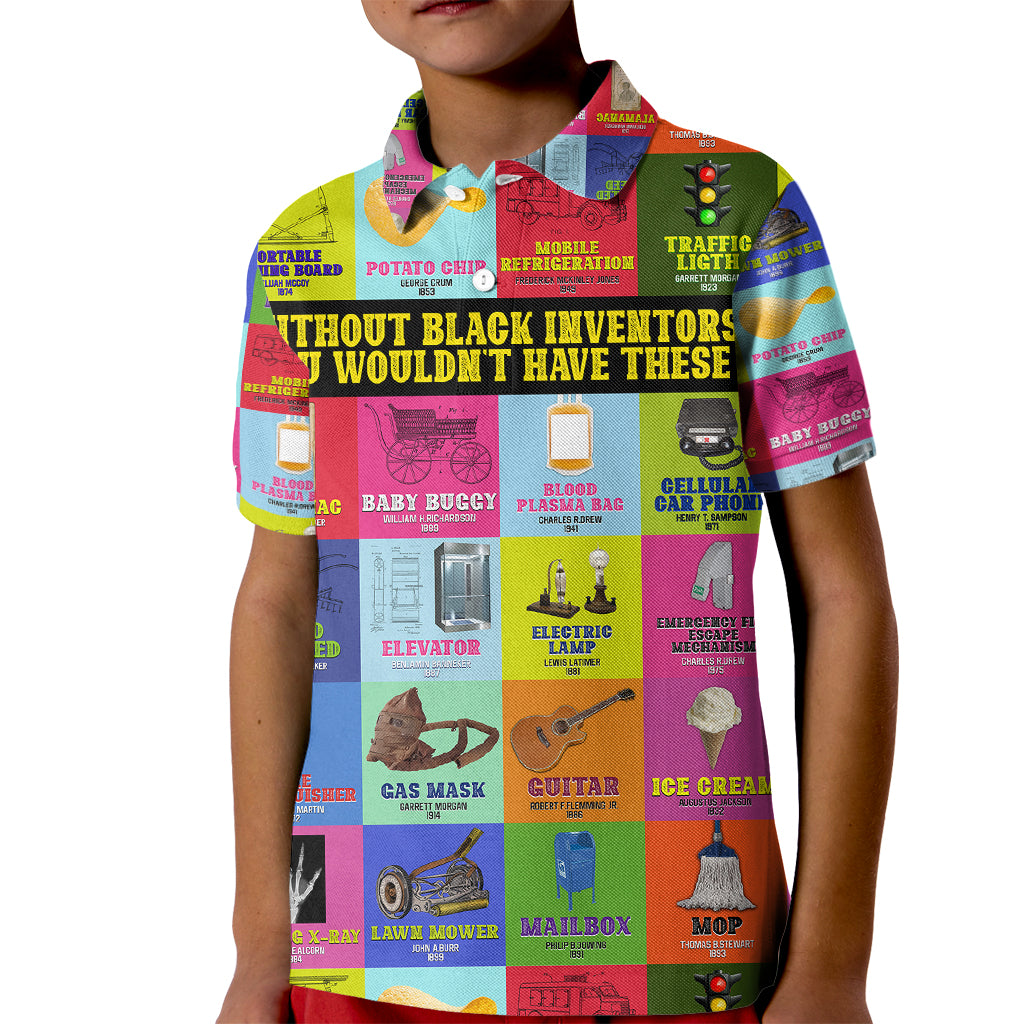 Black Inventions Kid Polo Shirt African-American Inventors - Wonder Print Shop