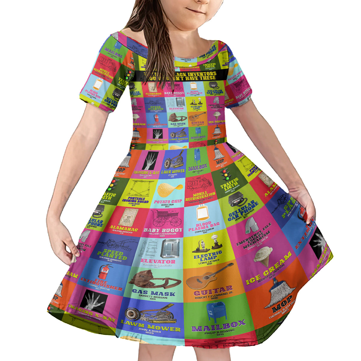 Black Inventions Kid Short Sleeve Dress African-American Inventors - Wonder Print Shop