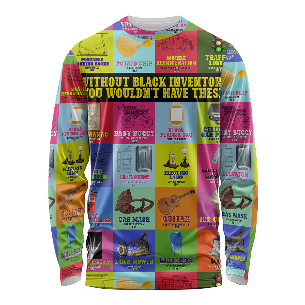 Black Inventions Long Sleeve Shirt African-American Inventors - Wonder Print Shop