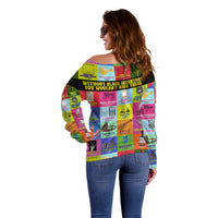 Black Inventions Off Shoulder Sweater African-American Inventors - Wonder Print Shop