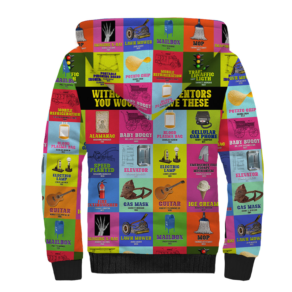 Black Inventions Sherpa Hoodie African-American Inventors - Wonder Print Shop