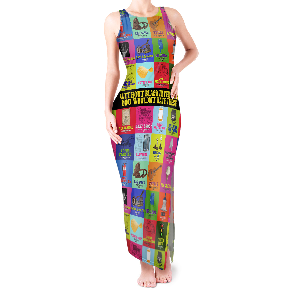 Black Inventions Tank Maxi Dress African-American Inventors - Wonder Print Shop