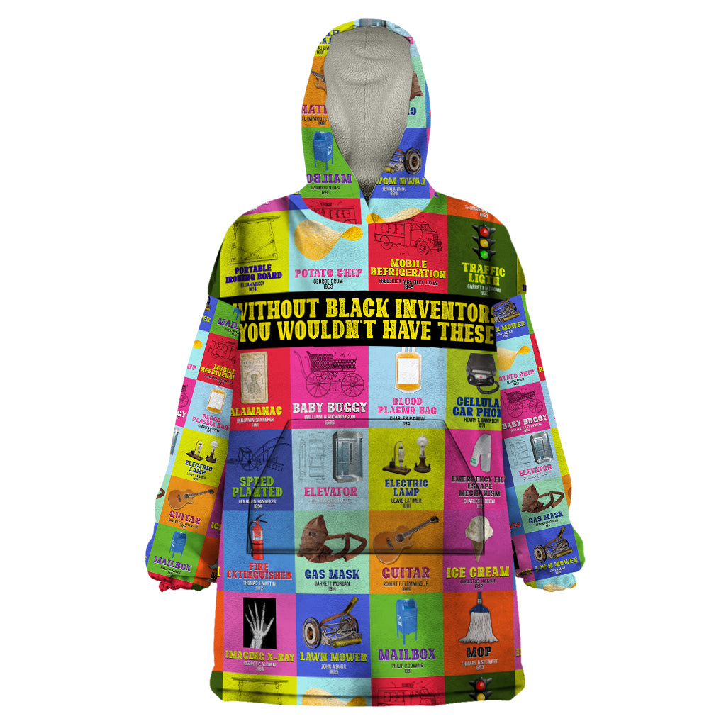 Black Inventions Wearable Blanket Hoodie African-American Inventors - Wonder Print Shop