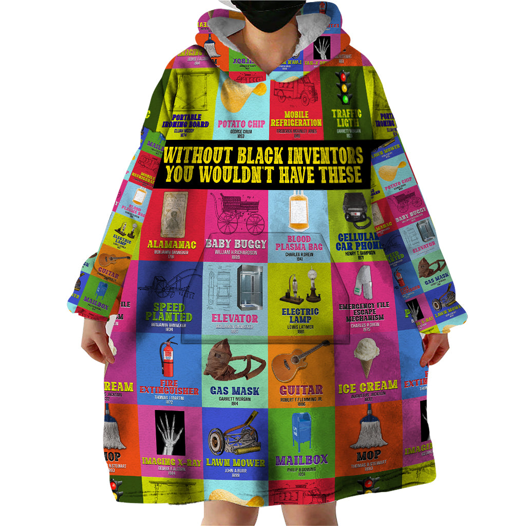 Black Inventions Wearable Blanket Hoodie African-American Inventors - Wonder Print Shop