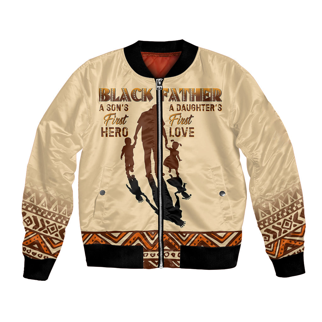 Black Father Bomber Jacket African Father with Son and Daughter - Wonder Print Shop