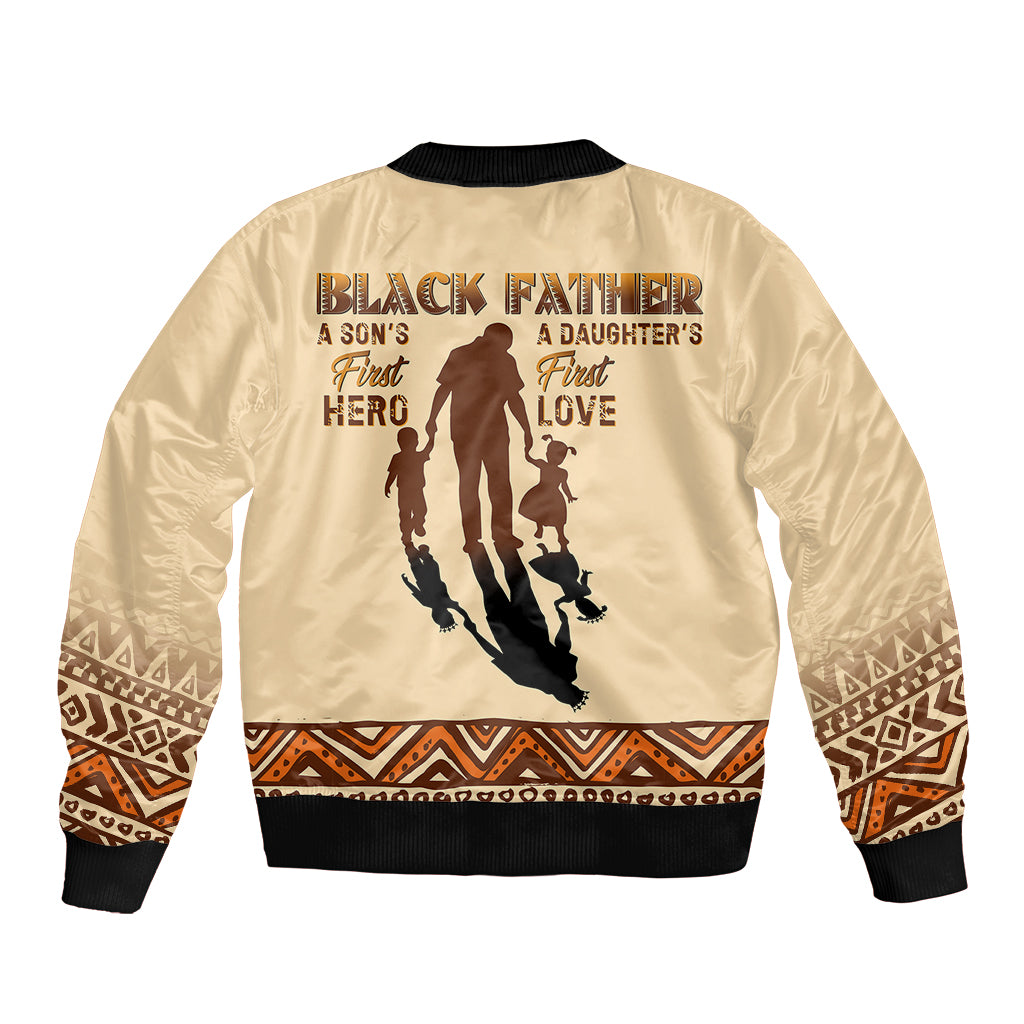 Black Father Bomber Jacket African Father with Son and Daughter - Wonder Print Shop