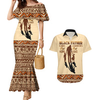 Black Father Couples Matching Mermaid Dress and Hawaiian Shirt African Father with Son and Daughter - Wonder Print Shop