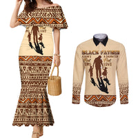 black-father-couples-matching-mermaid-dress-and-long-sleeve-button-shirts-african-father-with-son-and-daughter