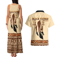Black Father Couples Matching Tank Maxi Dress and Hawaiian Shirt African Father with Son and Daughter - Wonder Print Shop