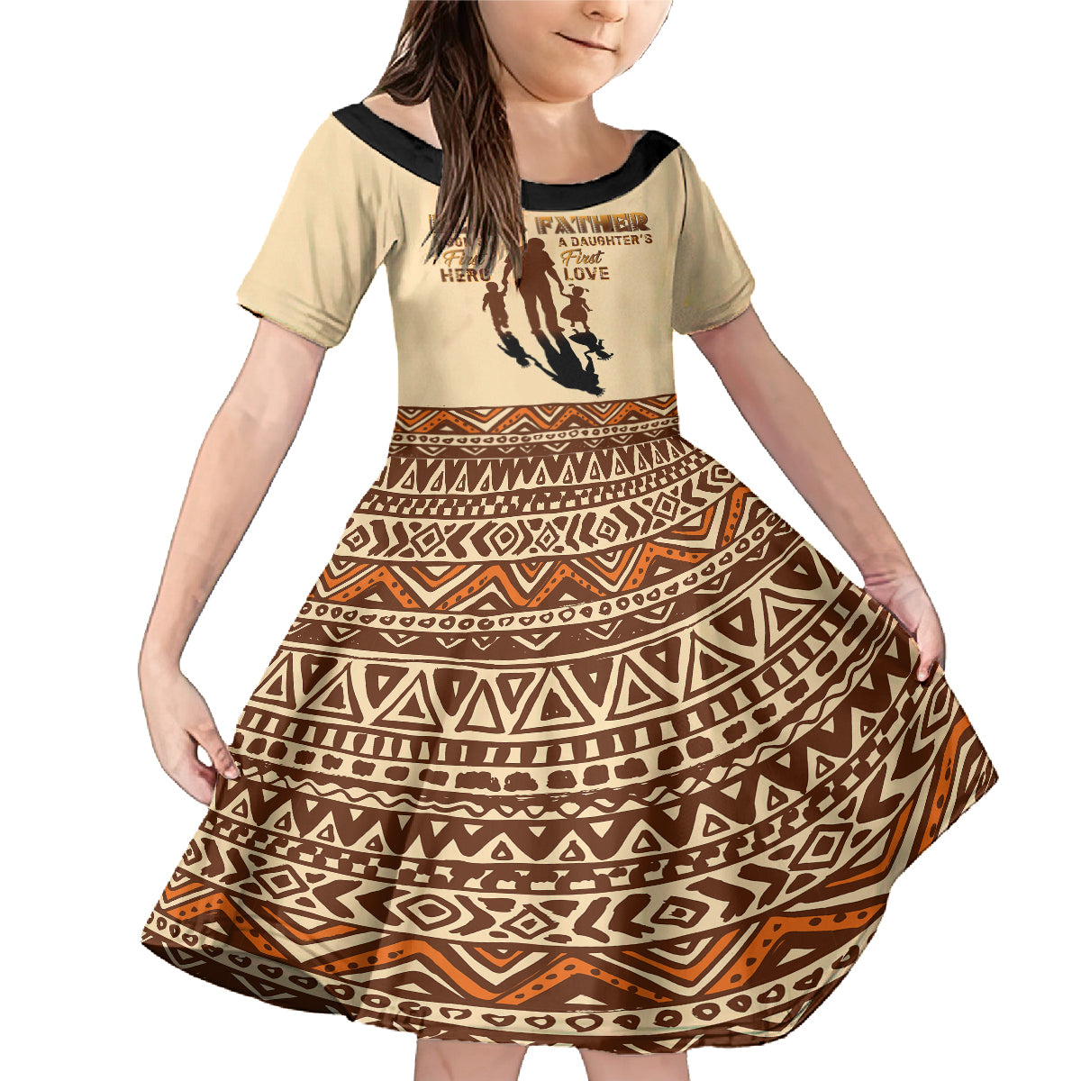 Black Father Family Matching Mermaid Dress and Hawaiian Shirt African Father with Son and Daughter - Wonder Print Shop