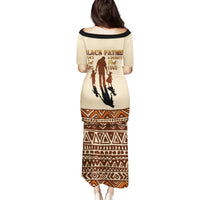 Black Father Family Matching Puletasi Dress and Hawaiian Shirt African Father with Son and Daughter - Wonder Print Shop