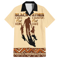 Black Father Family Matching Short Sleeve Bodycon Dress and Hawaiian Shirt African Father with Son and Daughter - Wonder Print Shop