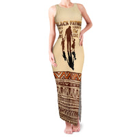 Black Father Family Matching Tank Maxi Dress and Hawaiian Shirt African Father with Son and Daughter - Wonder Print Shop