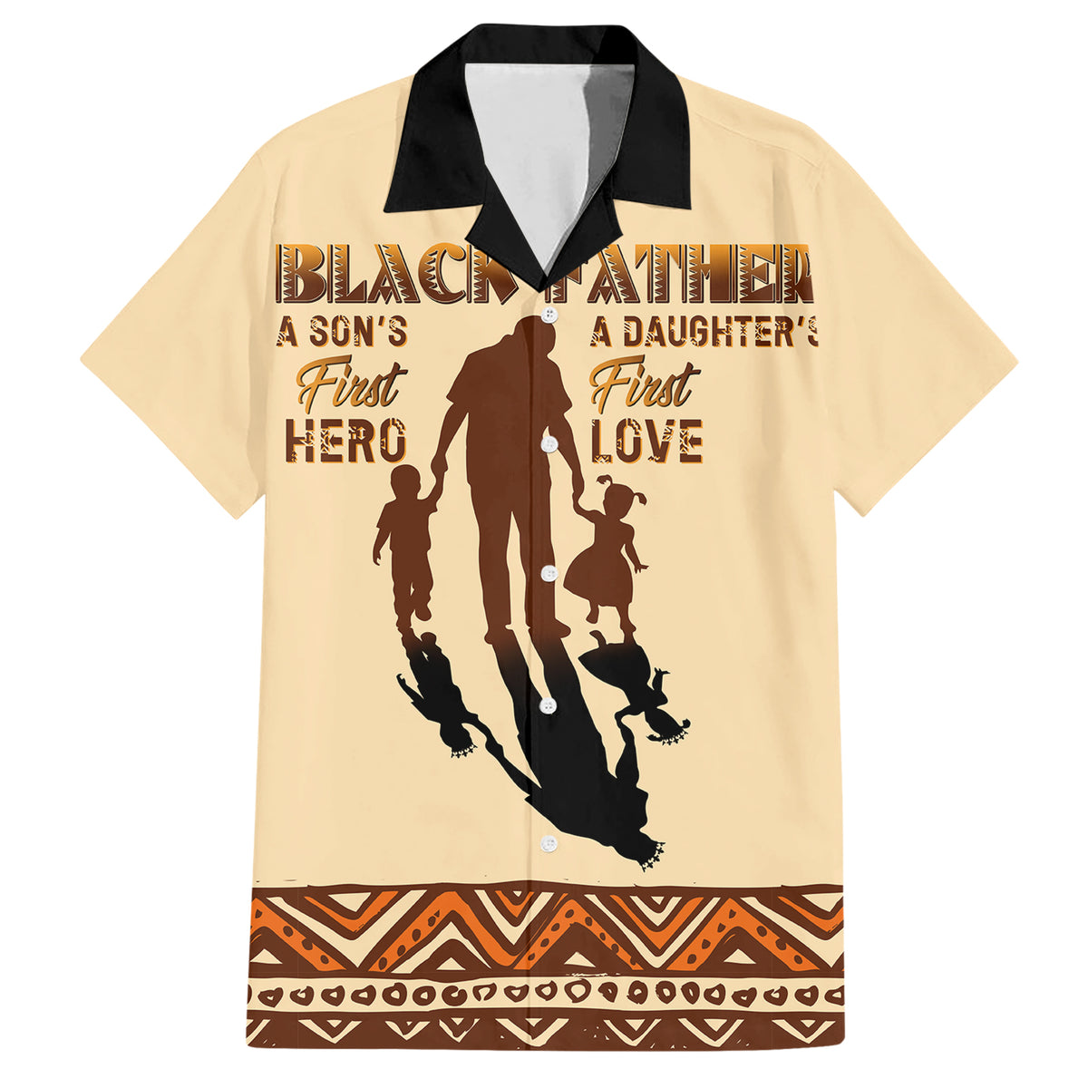 Black Father Hawaiian Shirt African Father with Son and Daughter - Wonder Print Shop