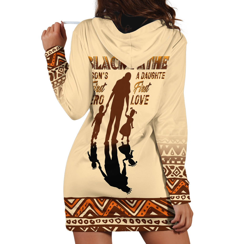 Black Father Hoodie Dress African Father with Son and Daughter - Wonder Print Shop