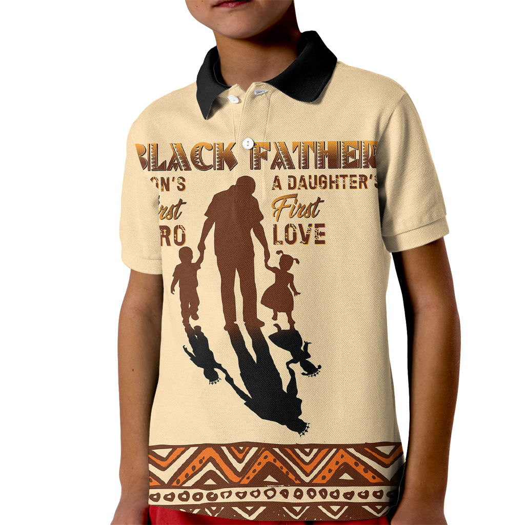 Black Father Kid Polo Shirt African Father with Son and Daughter - Wonder Print Shop