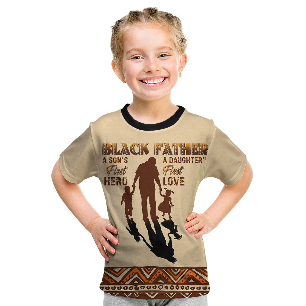 Black Father Kid T Shirt African Father with Son and Daughter - Wonder Print Shop
