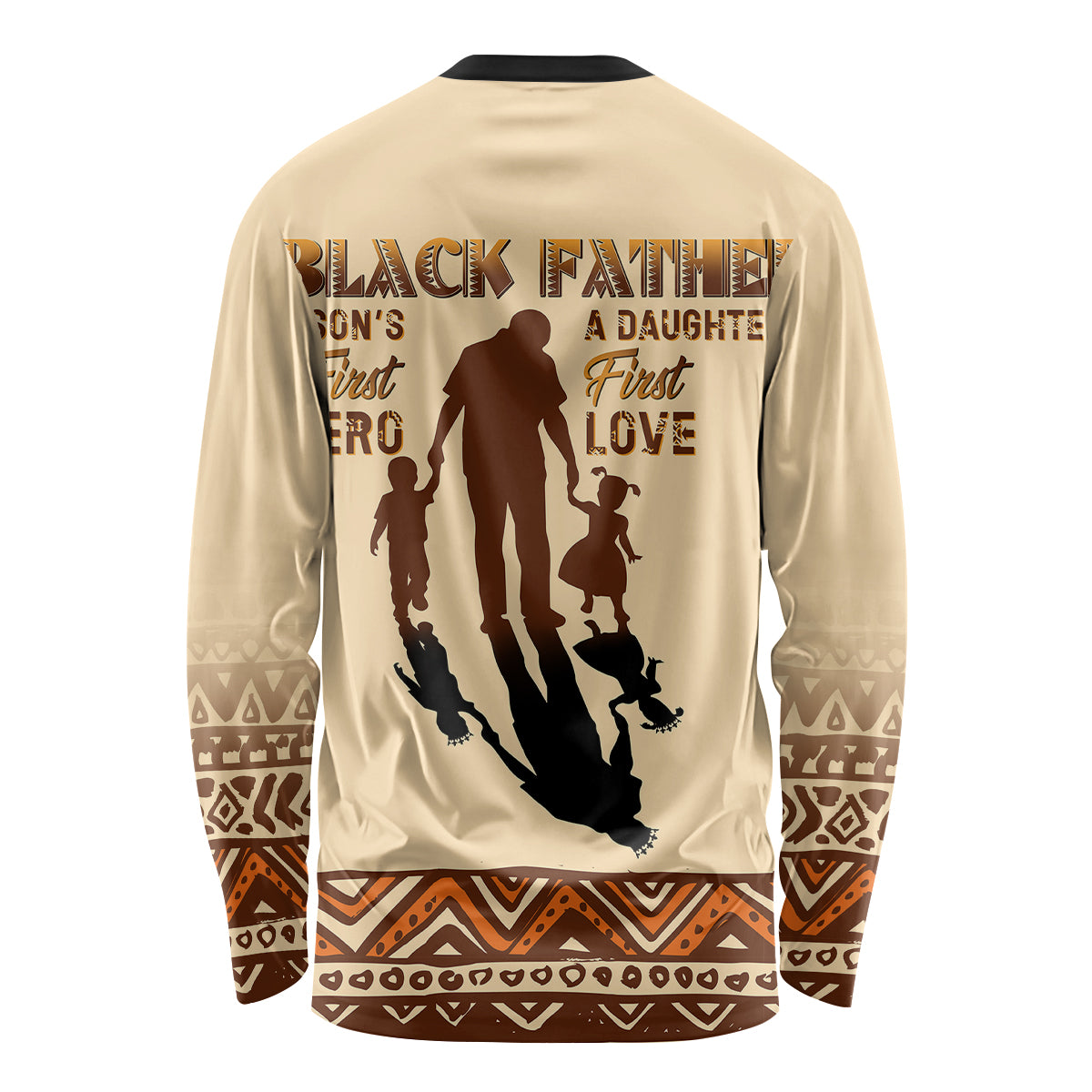 Black Father Long Sleeve Shirt African Father with Son and Daughter - Wonder Print Shop