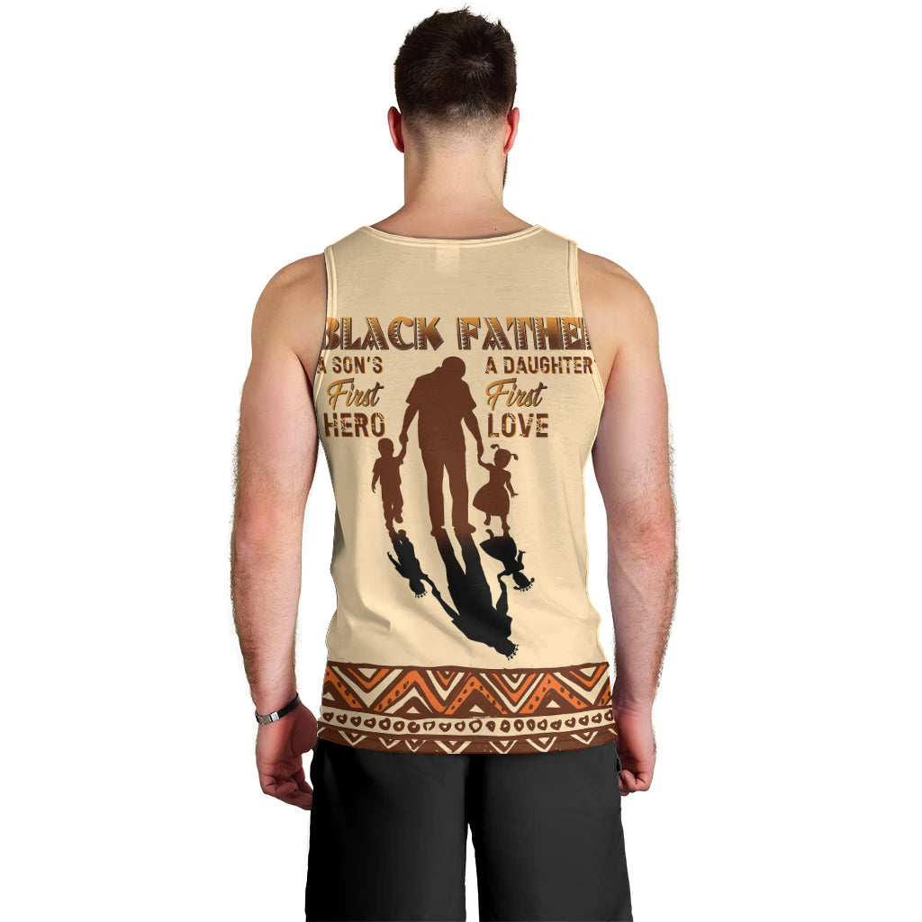 Black Father Men Tank Top African Father with Son and Daughter - Wonder Print Shop