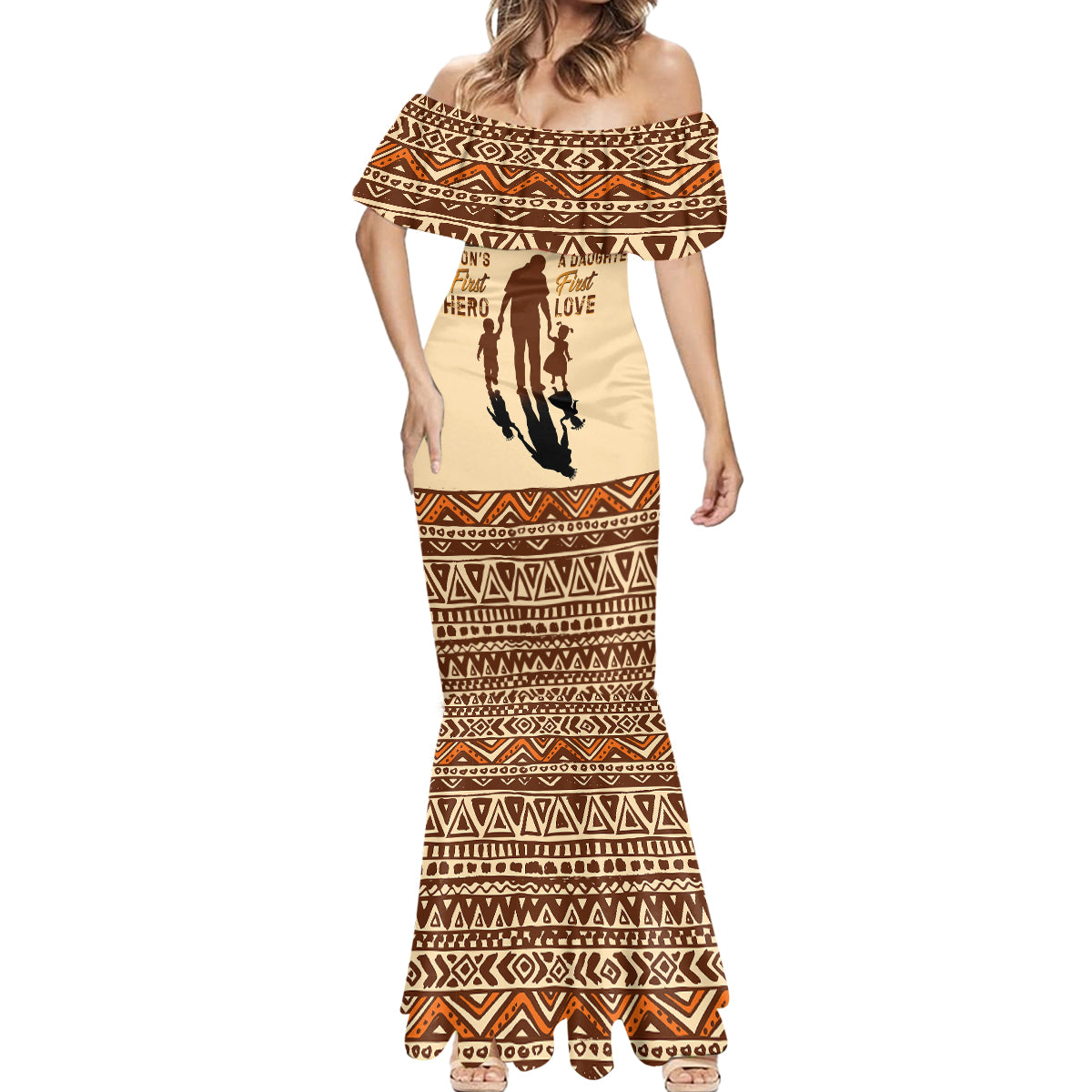 Black Father Mermaid Dress African Father with Son and Daughter - Wonder Print Shop