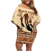 Black Father Off Shoulder Short Dress African Father with Son and Daughter - Wonder Print Shop