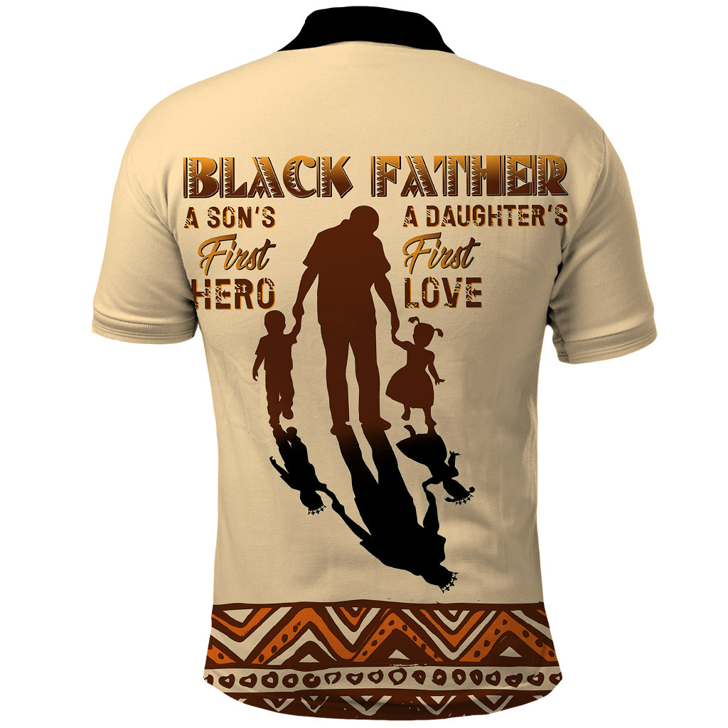 Black Father Polo Shirt African Father with Son and Daughter - Wonder Print Shop