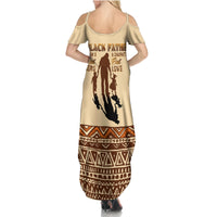 Black Father Summer Maxi Dress African Father with Son and Daughter - Wonder Print Shop