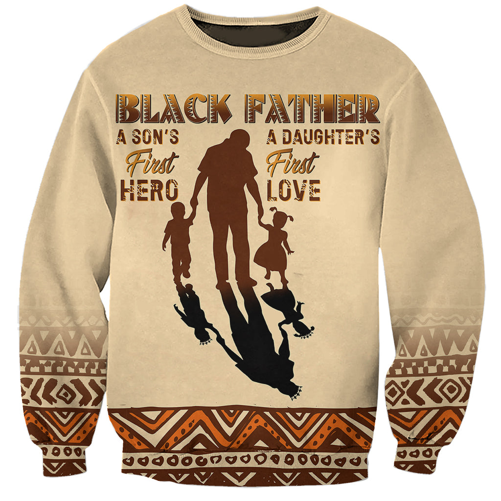 Black Father Sweatshirt African Father with Son and Daughter - Wonder Print Shop